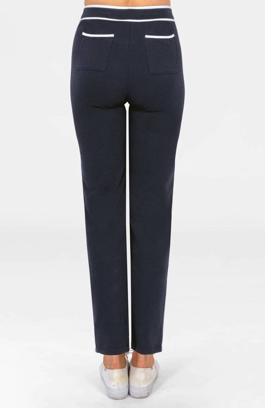 NEW GRETCHEN SCOTT trim it up sweatpants in navy white - Picture 4 of 6